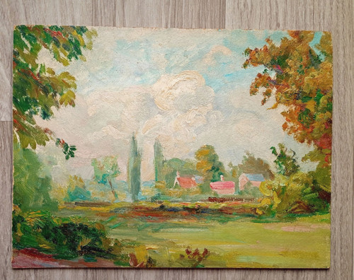 Peinture huile sur - peinture, carton