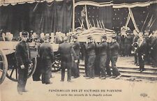 Old postcard 62 funeral victims of the rain calais the exit of the coffins