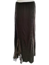 💚 VINTAGE Jupe longue pour Femmes Broderie de dentelle Brun 40 Viscose 💚