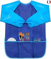 Voarge Tablier de peinture en nylon imperméable avec manches pour enfants de 8 