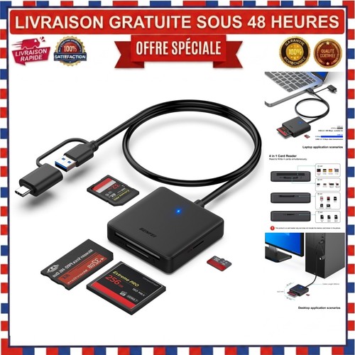 Lecteur cartes benfei 1 - lecteur, 4-en-1