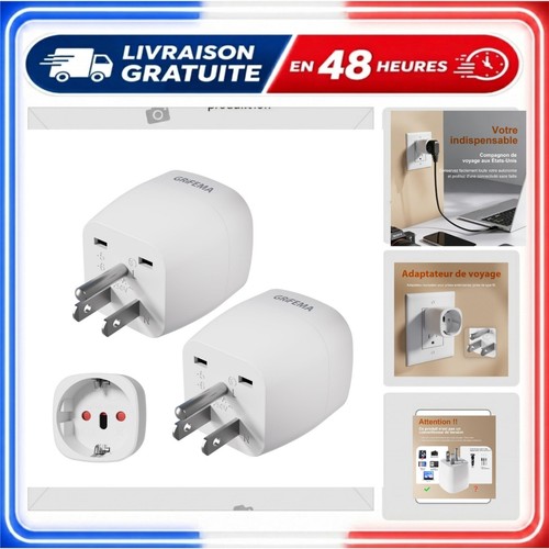 Adaptateur voyage usa type - voyage, b
