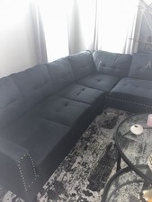 Navy Sectional Couch & Chaise