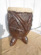 TAM-TAM AFRICAIN (Congo???) EPOQUE 20EME EN BOIS SCULPTE