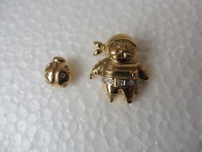 2 Belles Broches / Pins __ PIERRE LANG _ PIRATE + Coccinelle __ !