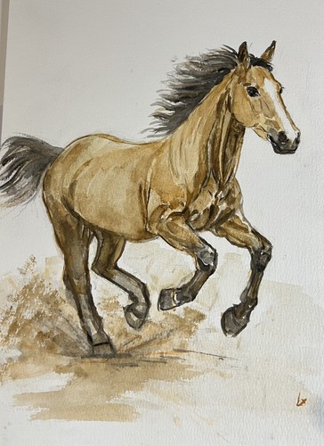 Peinture aquarelle sur coton - peinture,