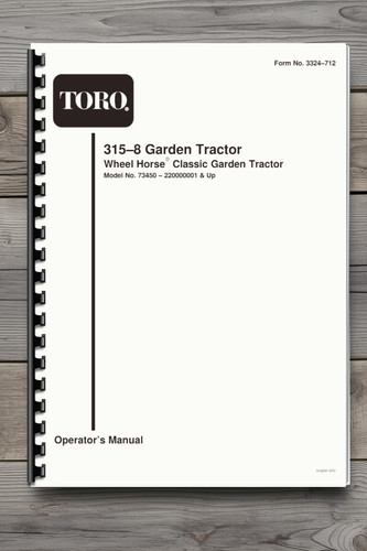 Toro wheel horse 315 classic - toro, 315-8