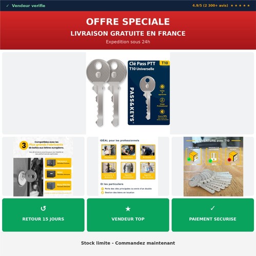 Clé ptt t10 pass keys - clé,