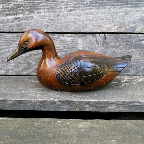 Ancien canard sculpté - canard, bois