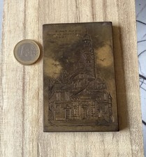 Printing matrix for copper engraving, old Paris St Étienne Du Mont 1520