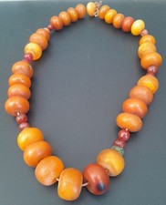 Large Tuareg Necklace Amber Copal Beads 168g Kahraman Amber Bead Jewel Africa