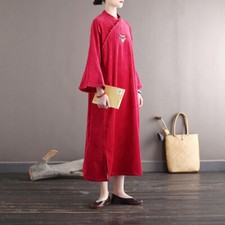 Femme Velours Robe Rétro