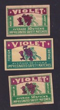 3 old label matches Belgium BN185446 flower iris