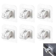 Support Rideau Support de Tringle à Rideau Auto Adhésif sans Perçage x 6 Pcs