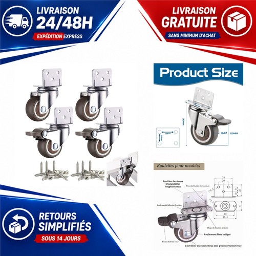 Roulettes meubles lot - 25,