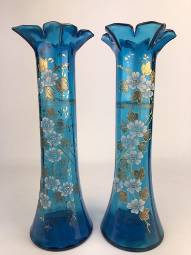 Paire grands vases verre - grands, en