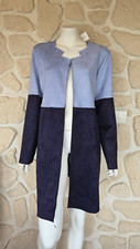 Veste longue bicolore toucher