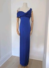 Women's Massimo Dutti Studio Blue 100% Silk Gown With Strappy Detail And Open...