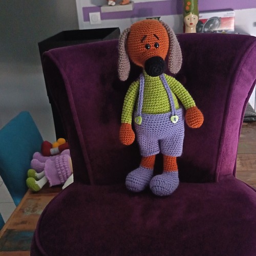 Peluche chien crochet - chien,