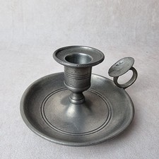 Bougeoir Ancien en Étain -