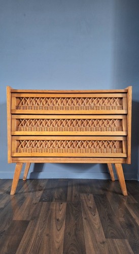Commode vintage rotin - vintage, en