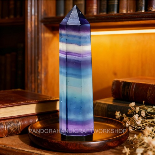 Rainbow fluorite crystal tower - fluorite,