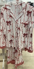 Bows & Ribbons Satin Boyfriend Pyjama Set UK Size 4-24 2XS-2XL