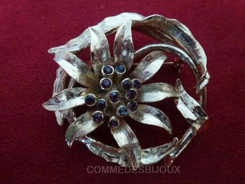 Broche vintage fleur soleil - broche,