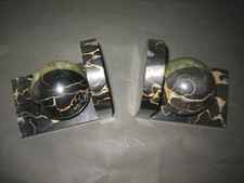 Serre-livres en marbre Portoro