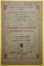 Georges Bouligand Relations d'Incertitude en Géomètrie Hermann 1934