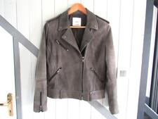 Blouson perfecto cuir gris T M