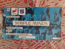 1989 Place Concert Ticket Collection Simple Minds Toulouse Street Fighting years