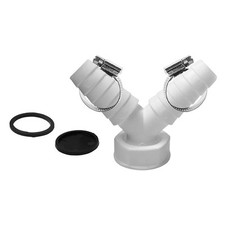 Pour évier de cuisine double raccordement entrée angle 45 degrés installation