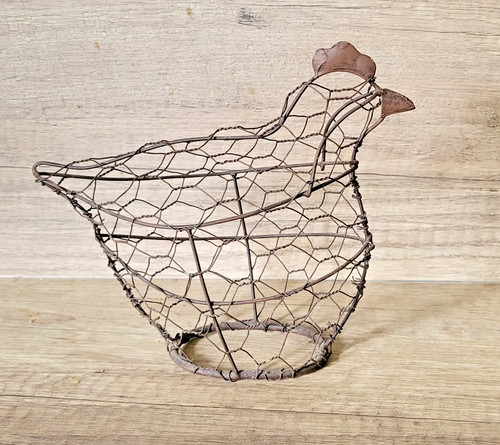 Statuette poule grillage - statuette,