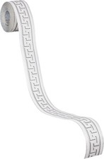 A.S. Création Frise murale autocollant Stick Ups grisaille métallisé blanc 5,00 