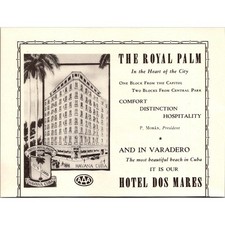 The Royal Palm Hotel Dos Mares In The Heart of the City 1951 Havana Ad SAG9-H1