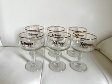 6 verres calice “La Trappe Trappist” 25 cl – bord doré, pied gaufré, neufs
