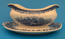 Saucière en faïence bleu