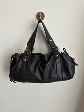 Sac Cuir Noir Vintage Style 24H