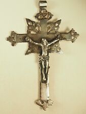 CROIX REGIONALE ANCIENNE ARGENT MASSIF ANTIQUE SILVER CROSS PENDANT