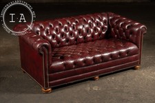 Vintage Tufted Chesterfield Sofa in Burgundy