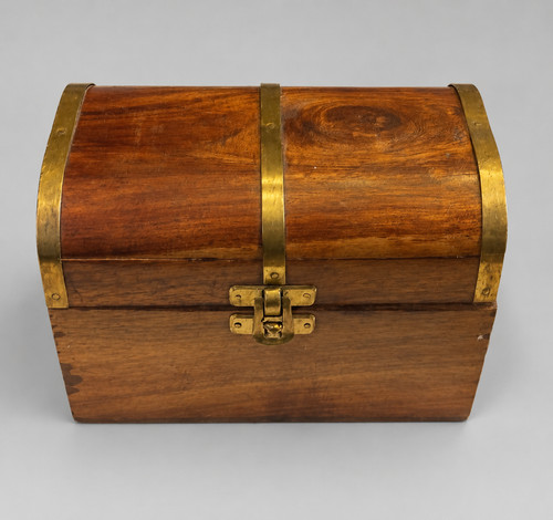 Coffret vintage bois laiton - coffret,
