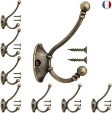 KINDPMA 8PCS Patère Porte Manteau Murale Vintage Crochet de Porte Métal Crochet 