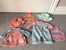 Baby Annabell Dolls Clothes Fit 36cm Doll Dress Dungarees Hats Outfits X2