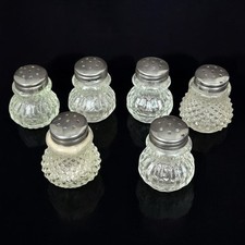 Lot de 6 mini salières et poivrières en verre vintage déco table cuisine