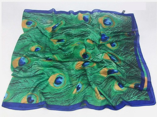 Women peacock feather silk - peacock,