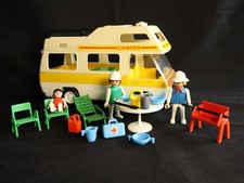 3258 camping-car familial 1977 playmobil, voiture de vacances, bus avec de...