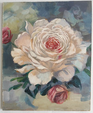 Peinture acrylique originale fleur rose nature morte roses art mural 7,5/6...