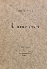 GIDE (André). Caractères. A