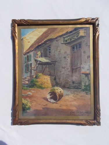 Tableau ancien aquarelle signe - ancien,